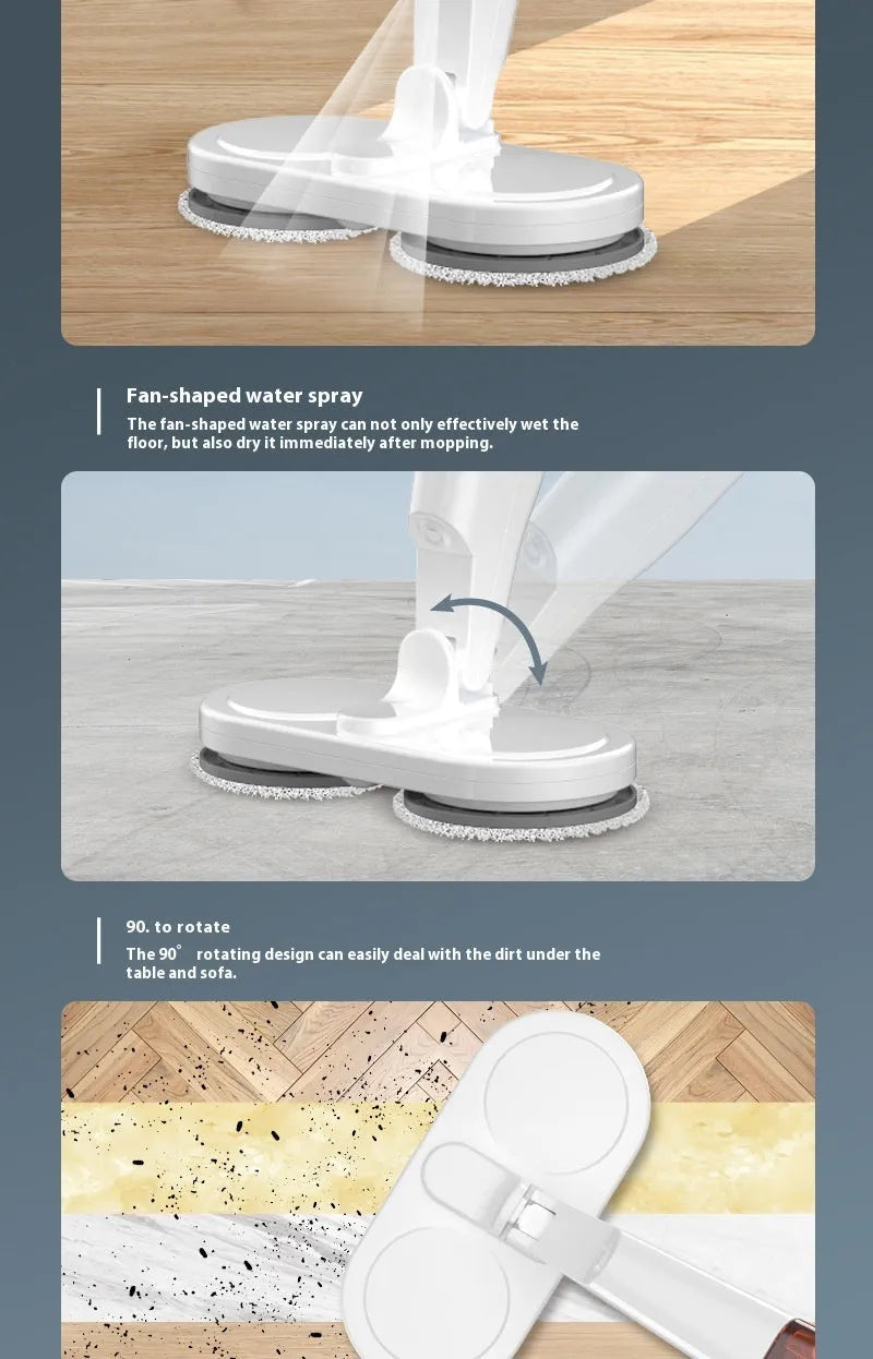 Wireless sweeping and mopping all-in-one machine in S5 Green colour with USB charging cable