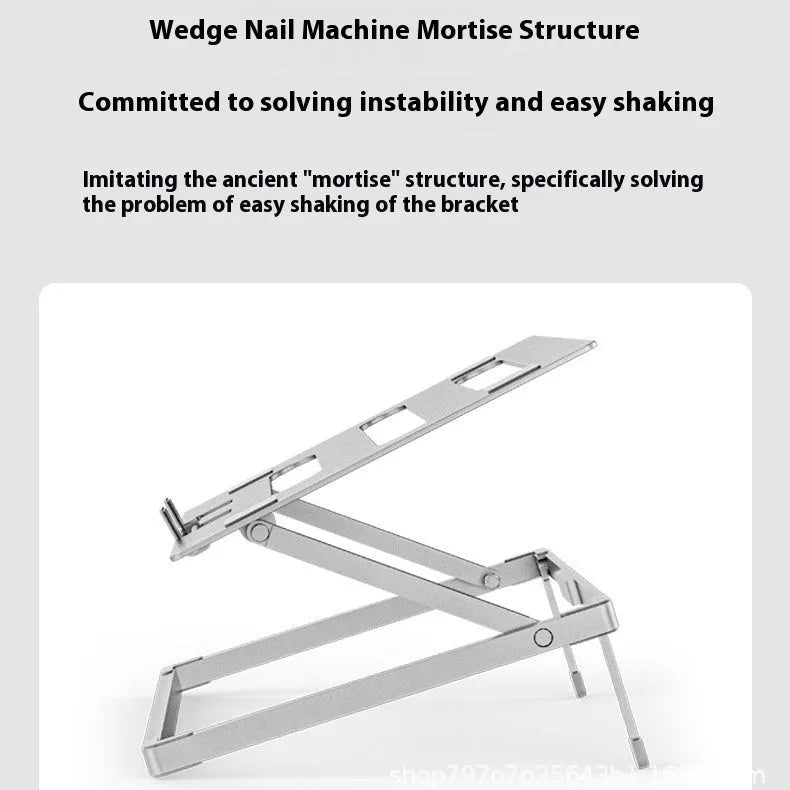 Aluminium alloy notebook cooling rack with folded riser in Ordinary Style colour option