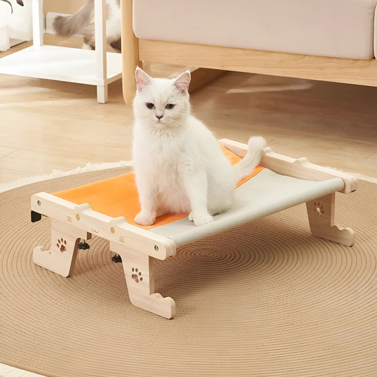 Wooden cat dog hanging bed hammock for balcony or window mounting