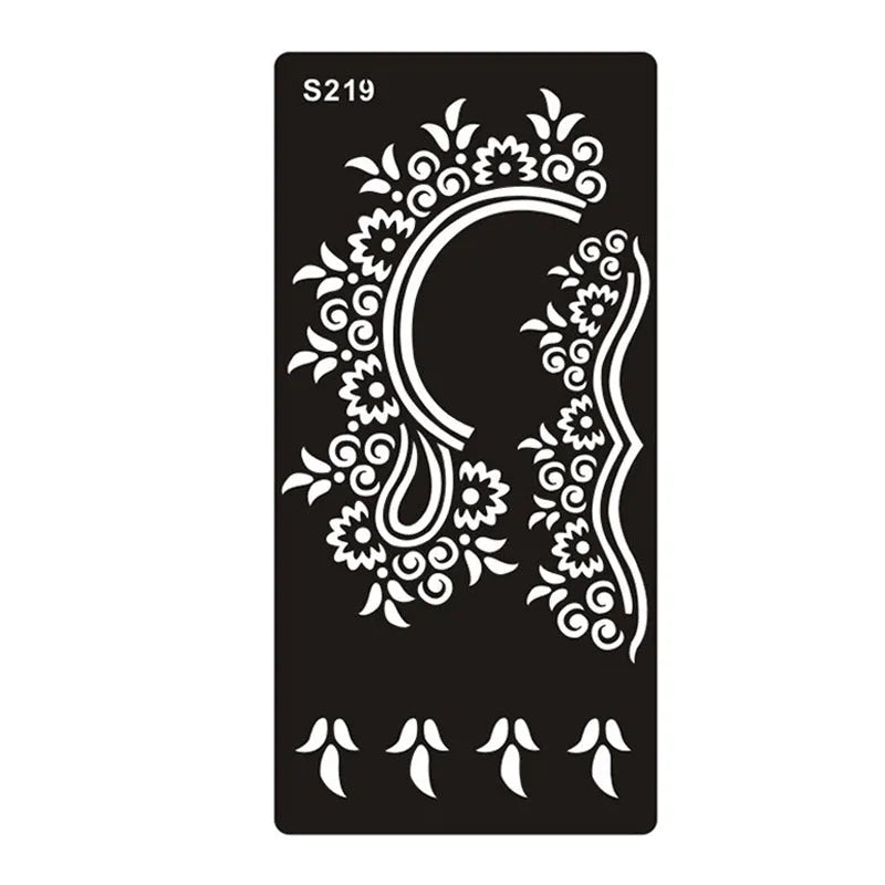 Geometric hollow tattoo template stickers on water transfer paper in multiple colours
