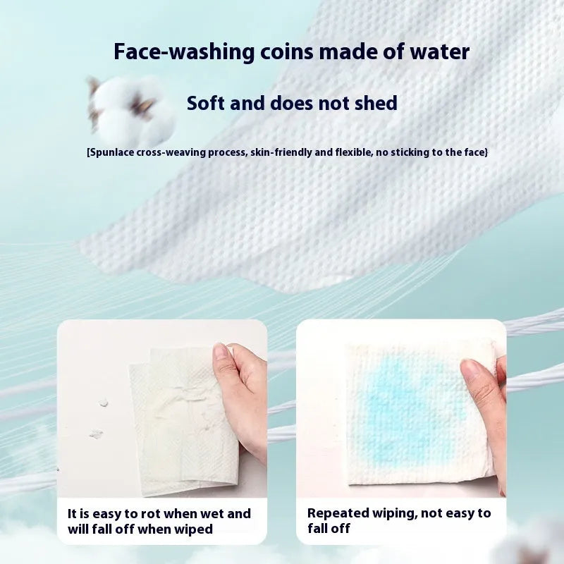 Disposable hanging towel roll with 100 soft towels for facial and body hygiene