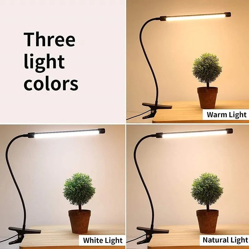 Black and white American style LED desk lamp with USB cable, 26cm long.