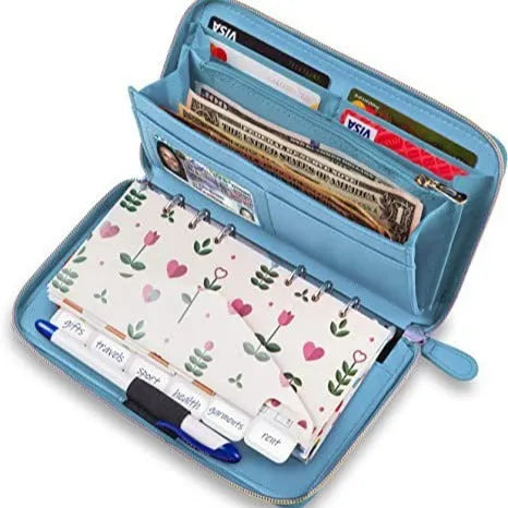Slim anti-theft RFID blocking card holder wallet in PU leather showing colour options