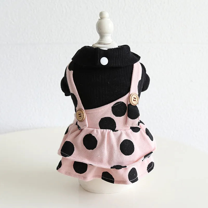Petstyle lapel shoulder strap couple dog clothes in cloth fabric with XS to XL sizing options