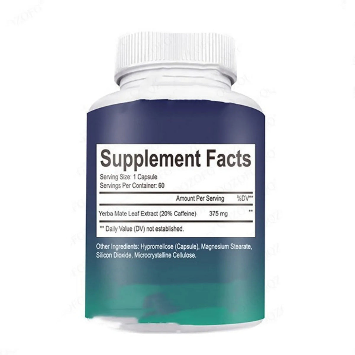 60 vitamin supplement capsules in packaging showing capsule count and normal temperature storage requirements
