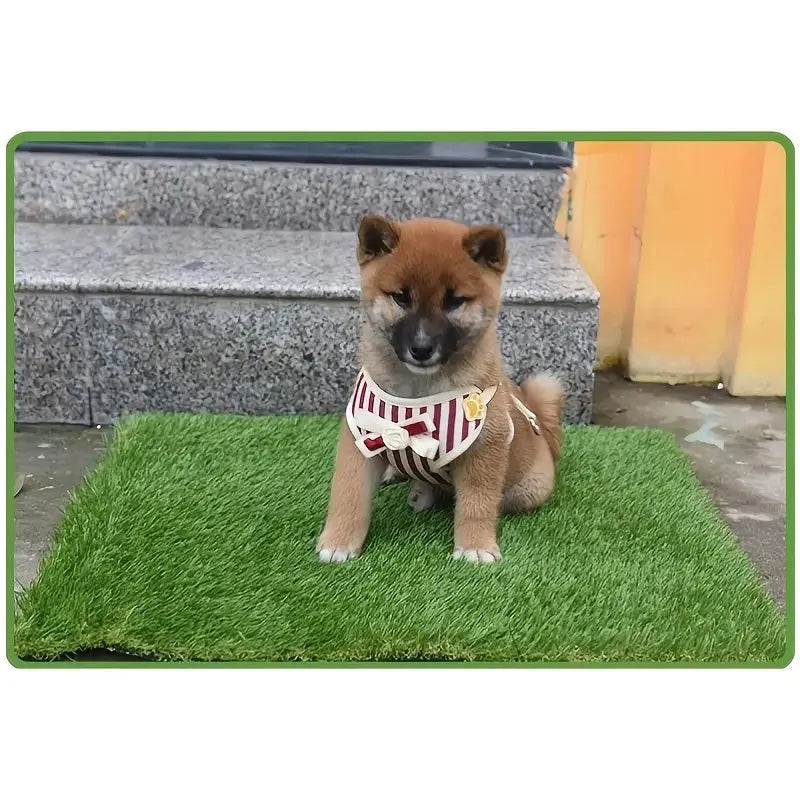 Washable artificial grass dog and cat toilet training mat shown in three sizes.