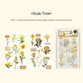 Huazhisen art sticker material pack showing printed transfer paper and cotton linen sheets in forest and romantic designs.