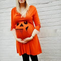 Orange cotton maternity dress with plus size options for pregnancy wear