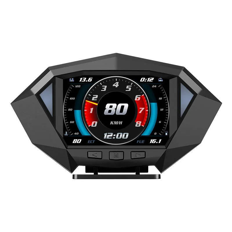 P1black GPS vehicle head-up display HUD unit with LCD screen and OBD cable