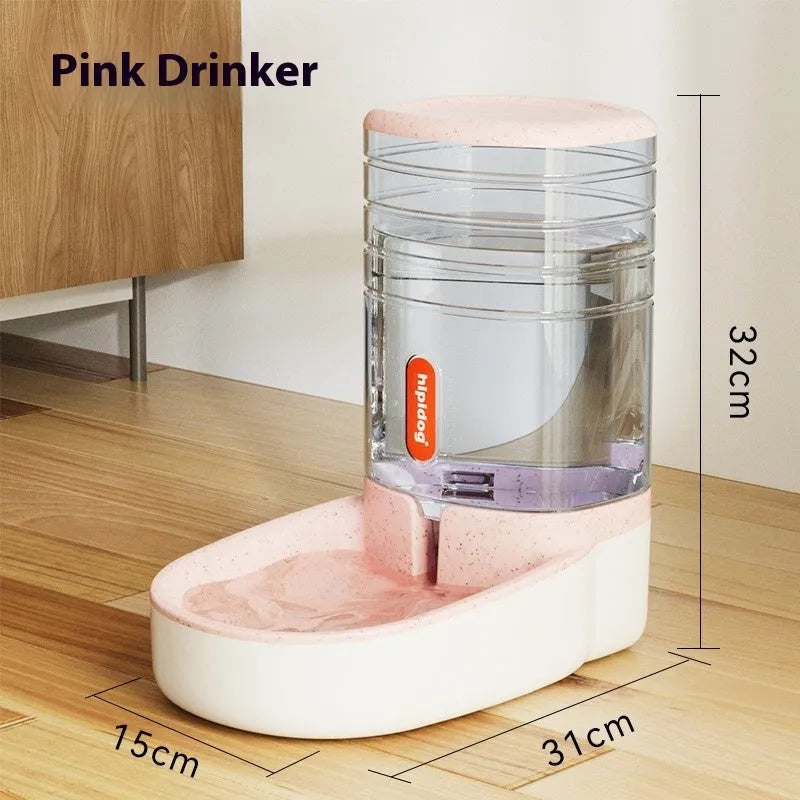 Large grey automatic pet feeder or water fountain with 3.8 litre capacity for cats and dogs