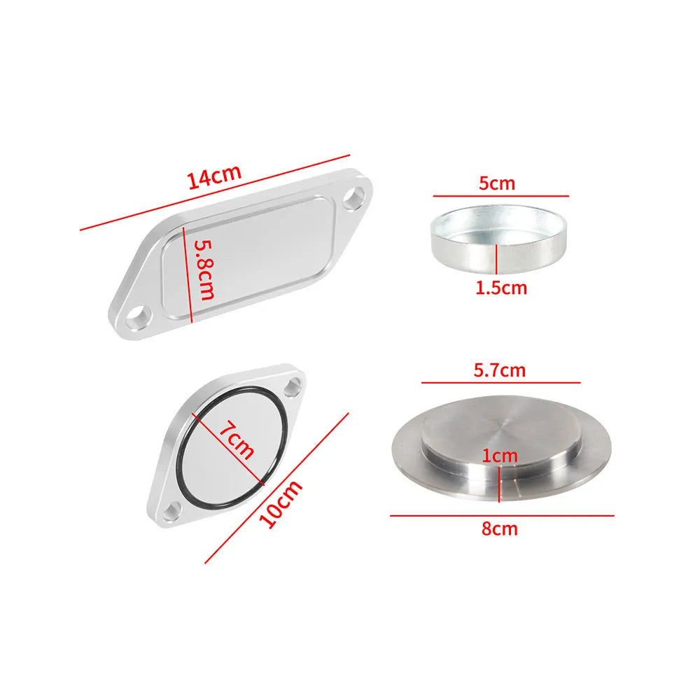 Silver aluminium alloy valve cover for diesel engine EGR cooler replacement