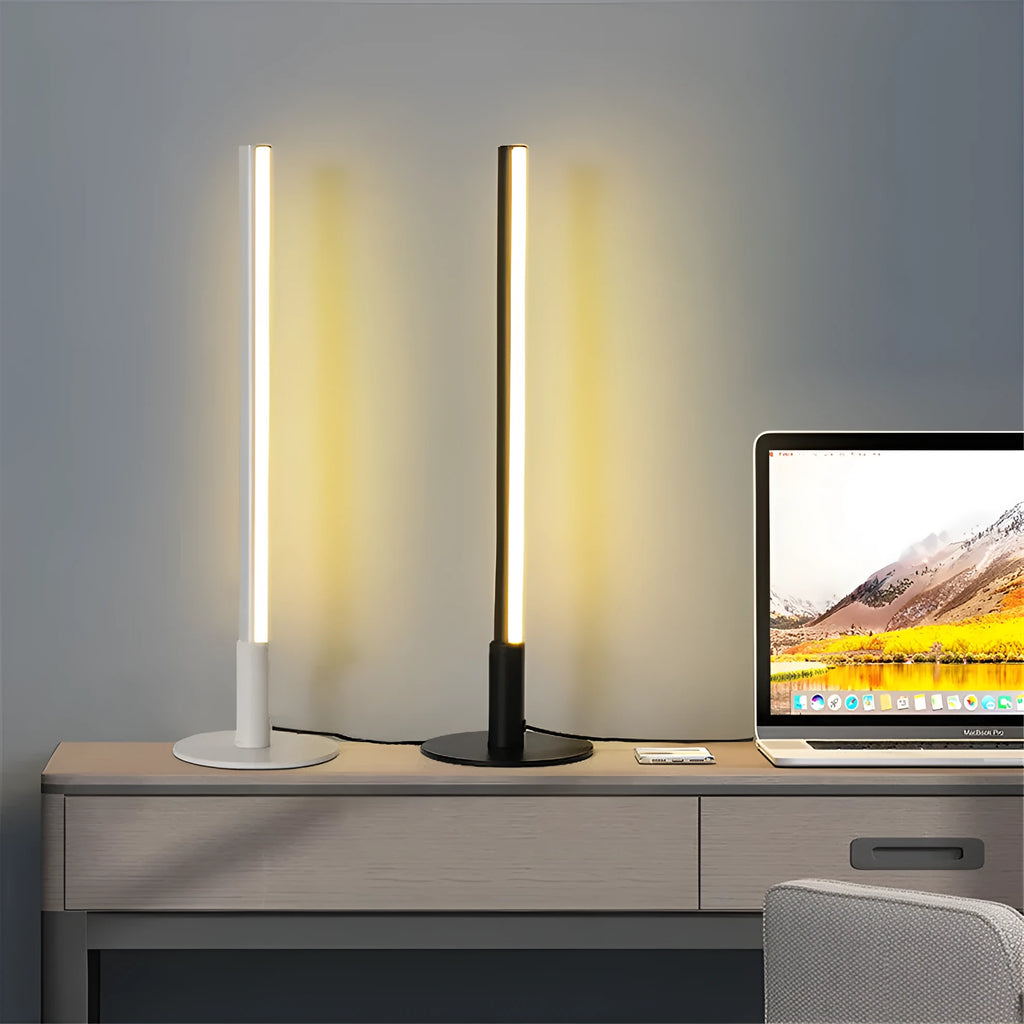 Black retro aluminium alloy atmosphere lamp with warm white and RGB lighting modes.