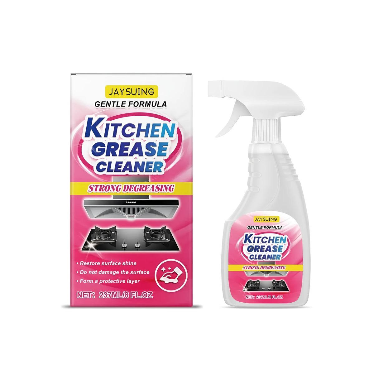 237ml kitchen grease cleaner spray bottle for stoves, hobs and cooker hoods