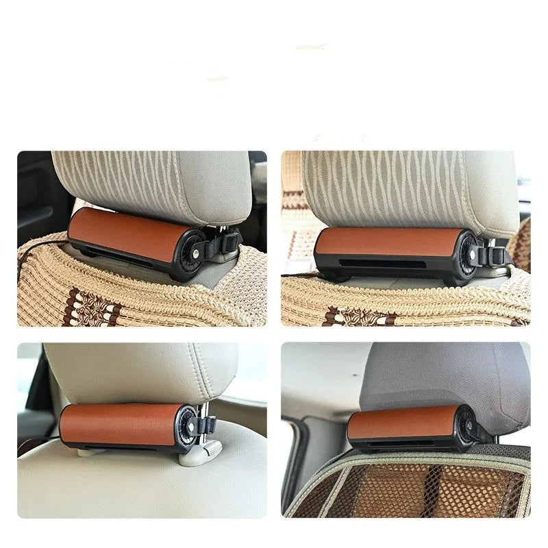 Bladeless car mounted ventilation fan with USB power cord in black colour