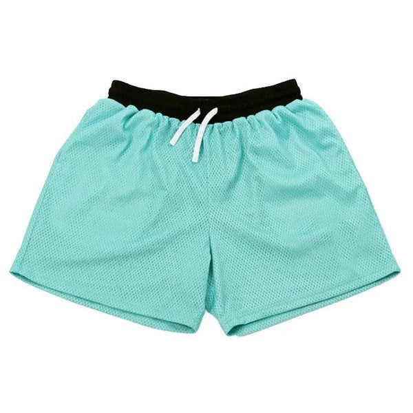 Men's black mesh quick-drying shorts for running and fitness with chemical fibre fabric