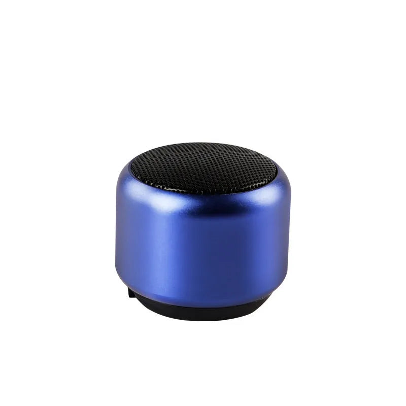 Small portable Bluetooth speaker in black, blue, gold, or pink colour options.