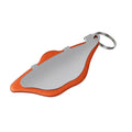 Black and orange mountain bike disc brake pads with metal construction and adjustment flaps