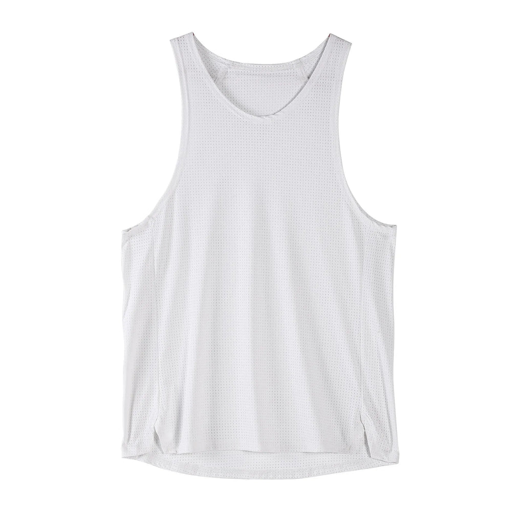 Men's black and white sleeveless nylon vest with stretch fabric in sizes M to XXXL