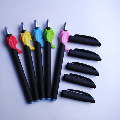 Automatic fading ink pen set with 0.5mm tip and eight blue refill cores