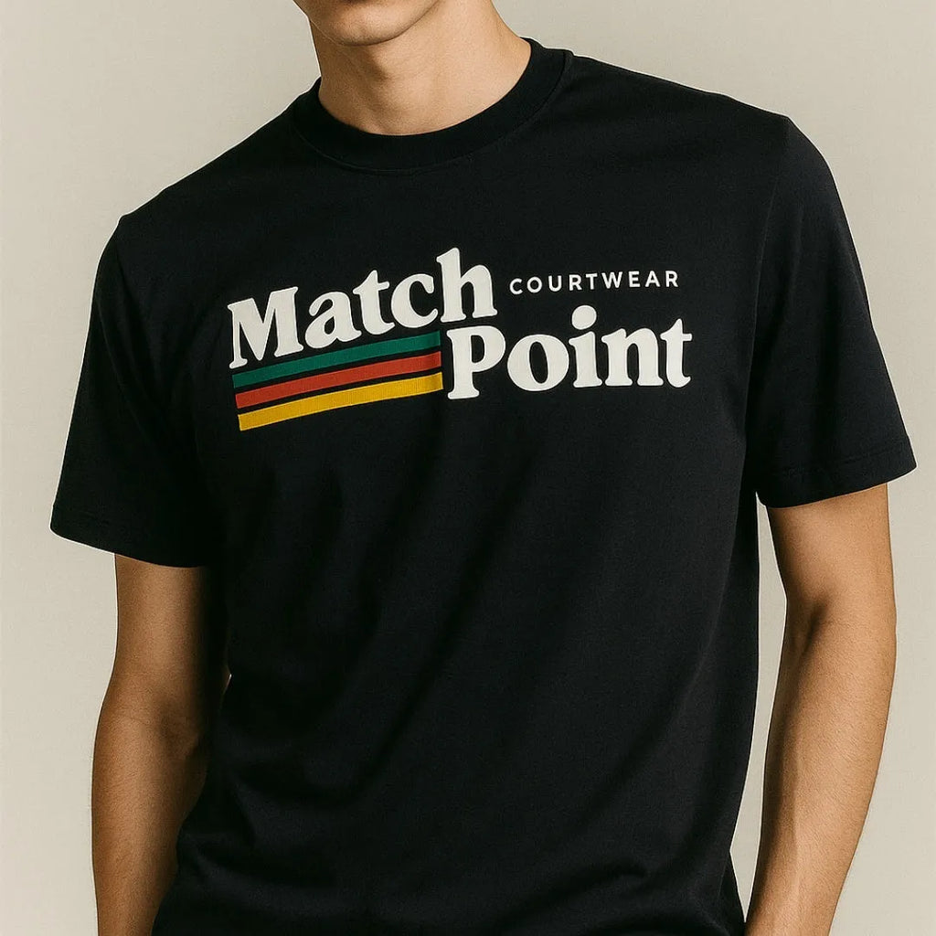 Black men's casual T-shirt with 3D digital printed pattern, short sleeves and round neck