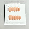 Frosted velvet Cat's Eye artificial nail art set showing Aurora design with short ladder XS, S, and M sizing options