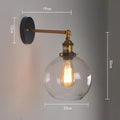 20cm round ball glass wall lamp in retro style with aluminium holder