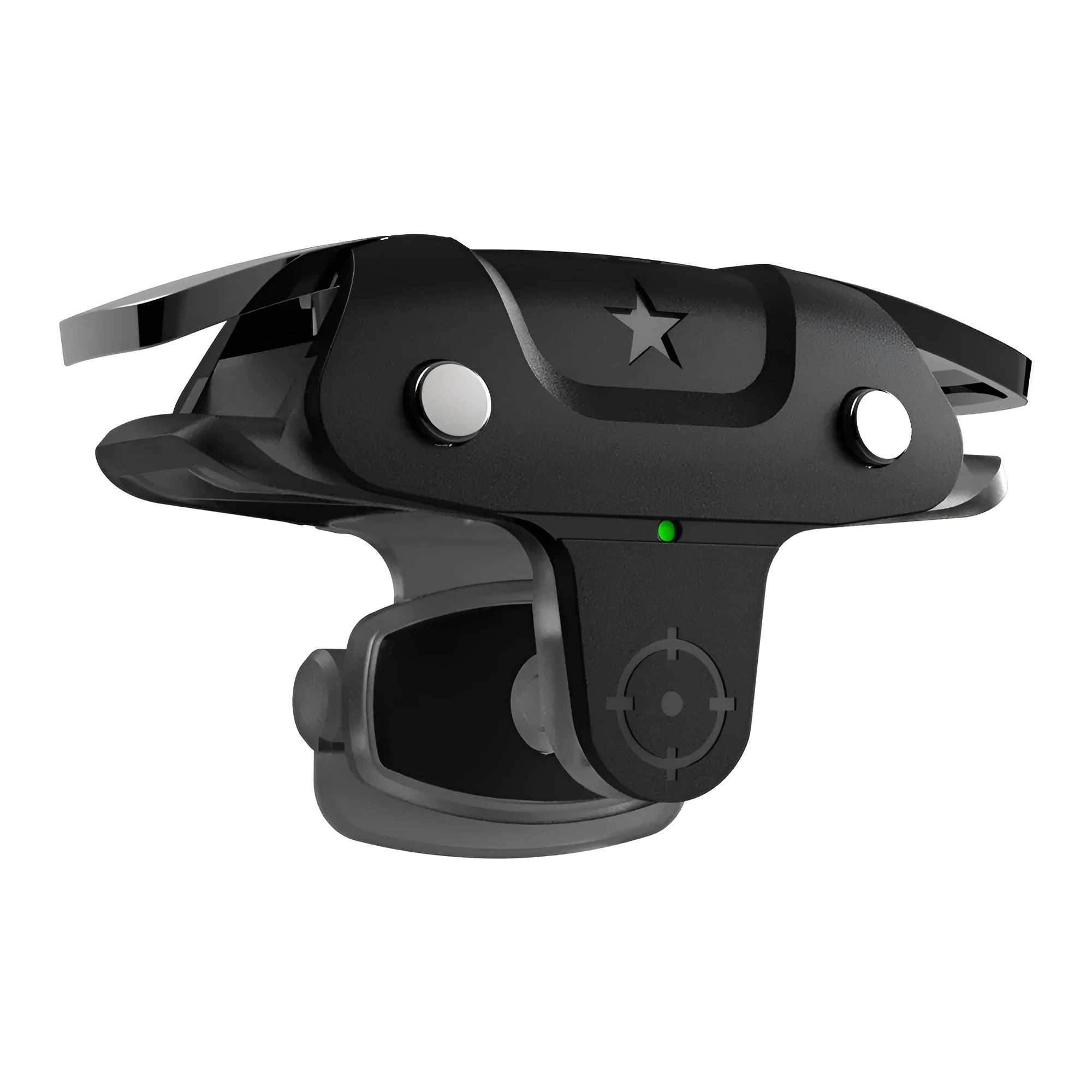 Black USB mobile game controller joystick for Android phones showing compact 5cm width.