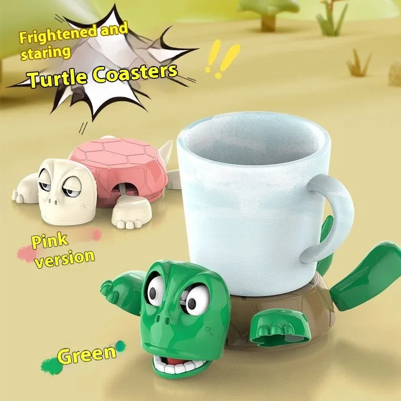 Turtle-shaped drink coaster made from ABS plastic in a solid colour.