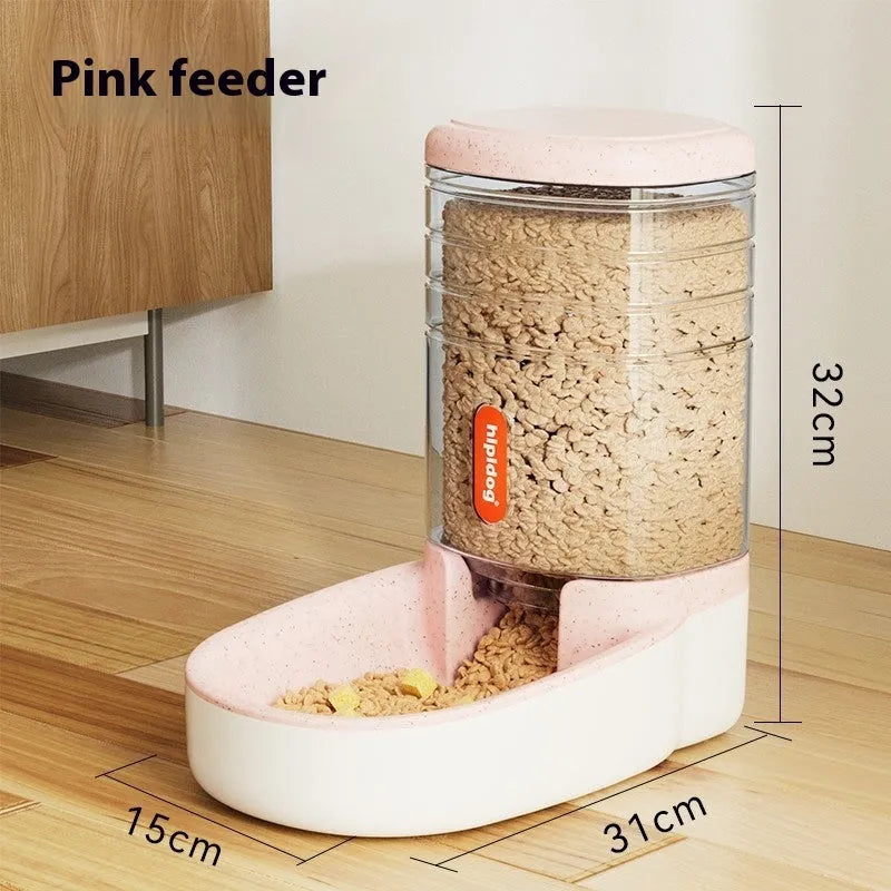 Large grey automatic pet feeder or water fountain with 3.8 litre capacity for cats and dogs