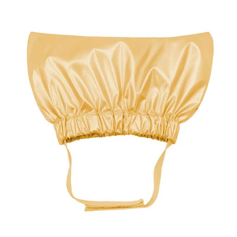 Adjustable pet shower cap in silver colour with waterproof non-woven fabric for dog bath protection