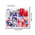 Independence Day combination nail art stickers with American five-pointed star patterns in short European square style