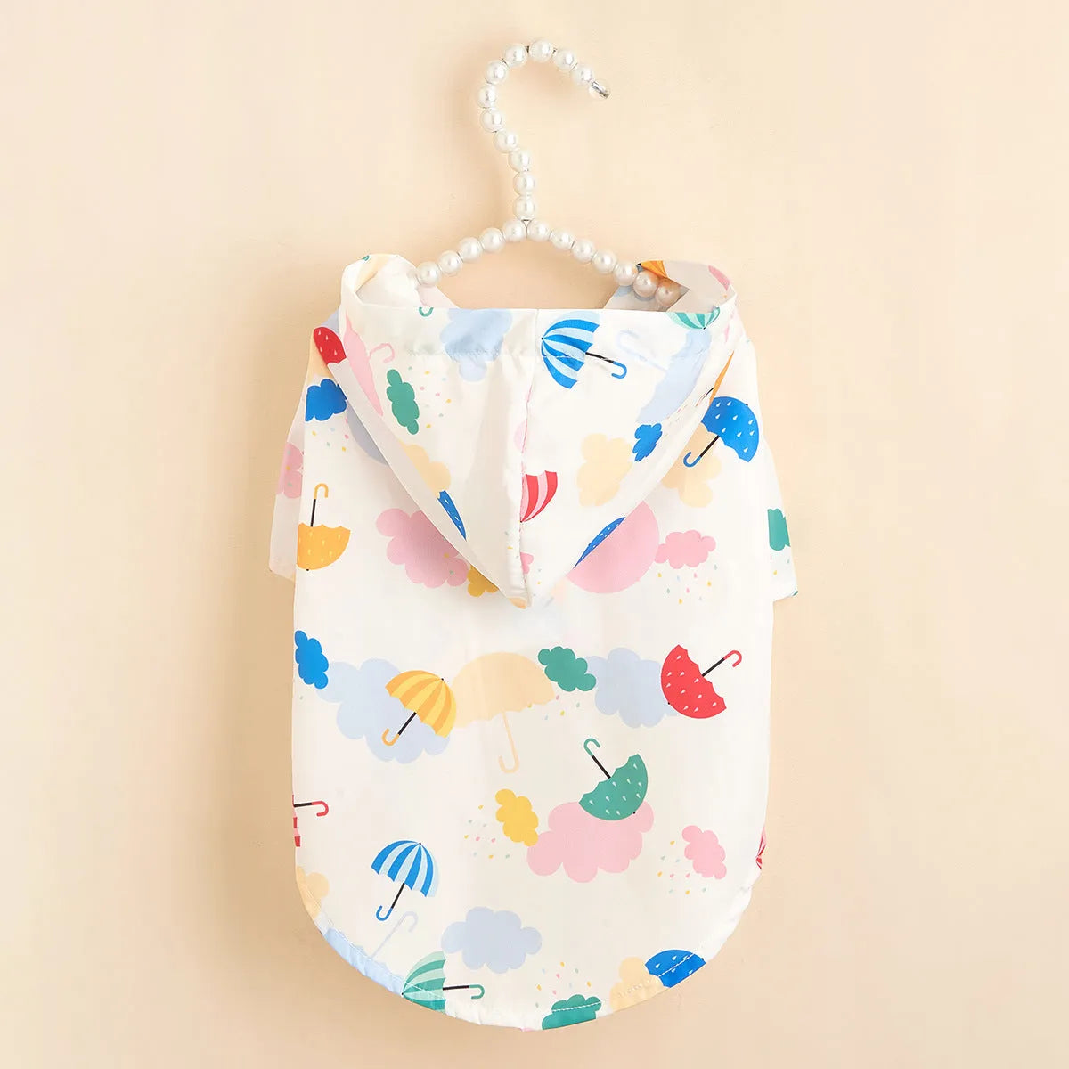 Cartoon umbrella pattern pet raincoat in colourful design for dogs and cats