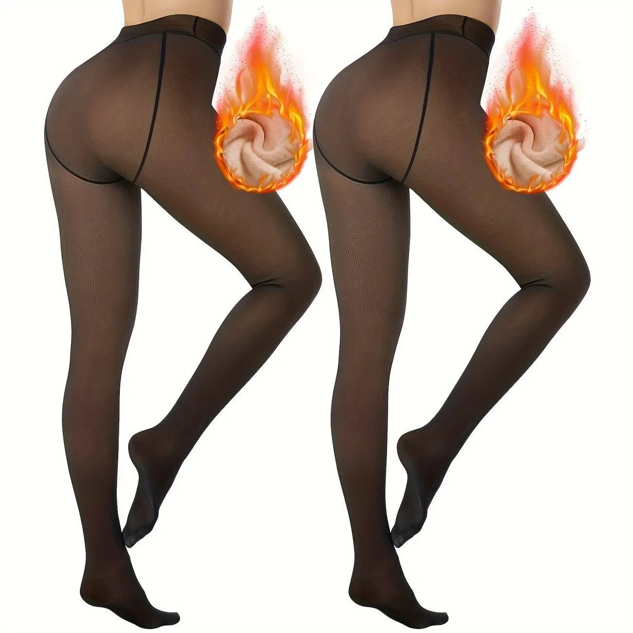 Anti-snagging warm outerwear leggings showing different style options with wool lining