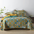 Pure cotton bedspread three-piece set with geometric pattern for a 1.8 m bed.