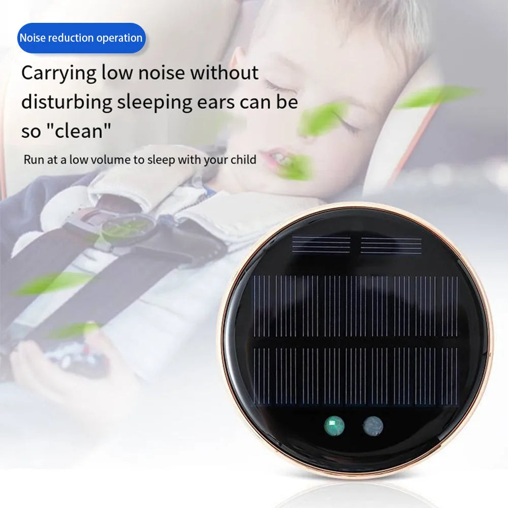 Solar-powered car air humidifier mounted at vehicle air conditioning outlet