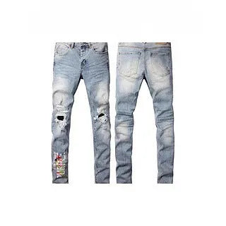 Men's black slim fit skinny jeans with straight leg retro styling and button fly