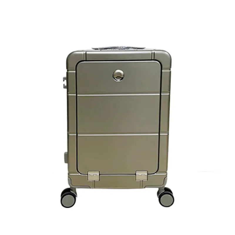 20-inch front opening suitcase with dry wet separation compartments in multiple colours