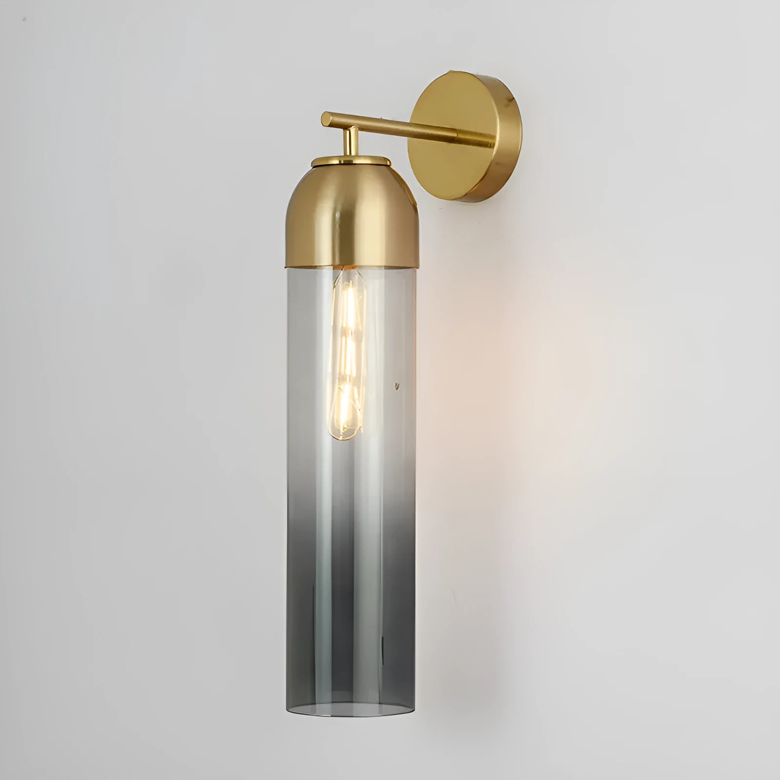 Nordic modern minimalist glass wall lamp with 450mm dimensions and E27 holder in living room setting