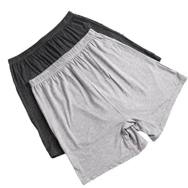 Men's solid colour high-waist boxer shorts in modal fabric, shown in black, on a plain background