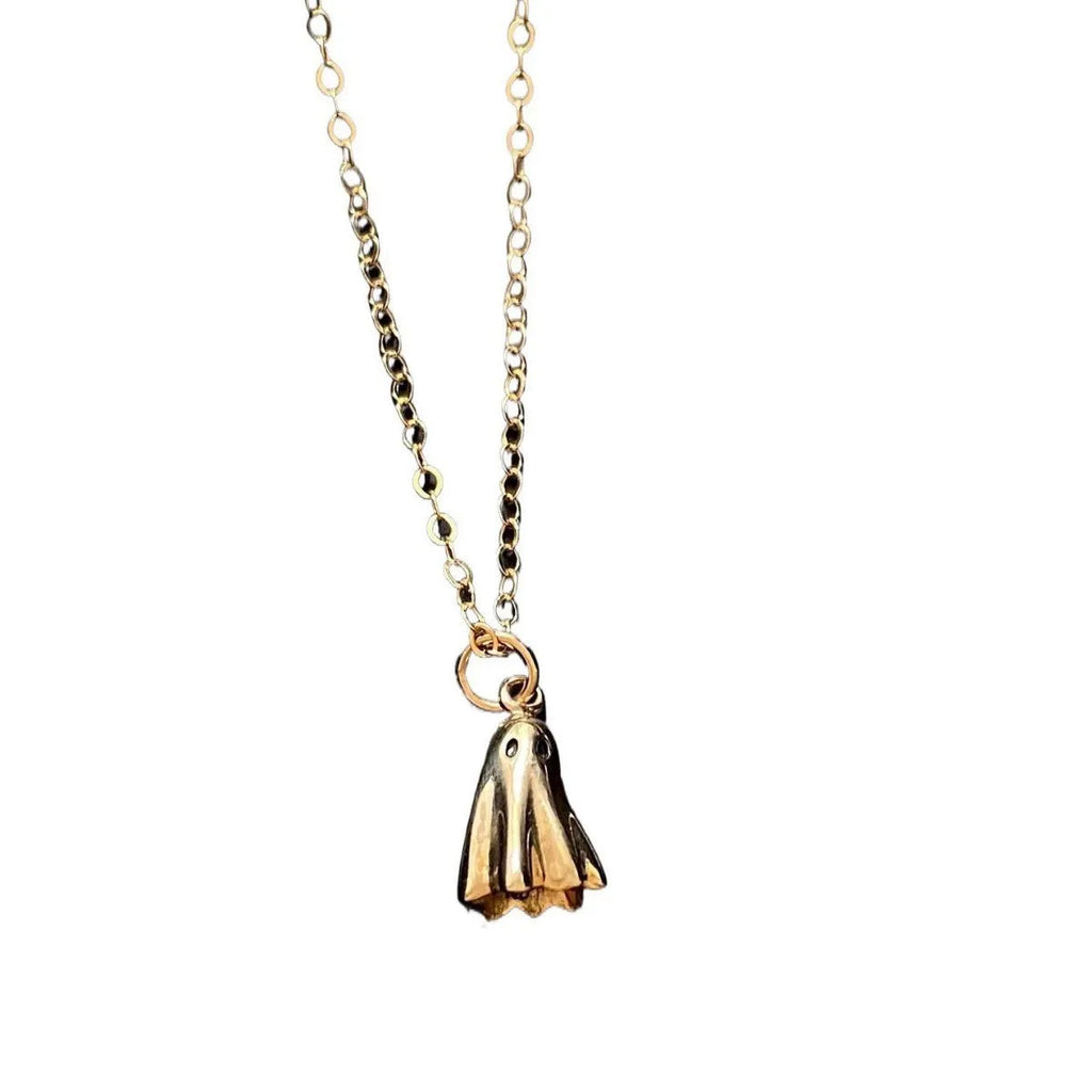 Ghost pendant necklace with titanium steel pendant on stainless steel twisted chain