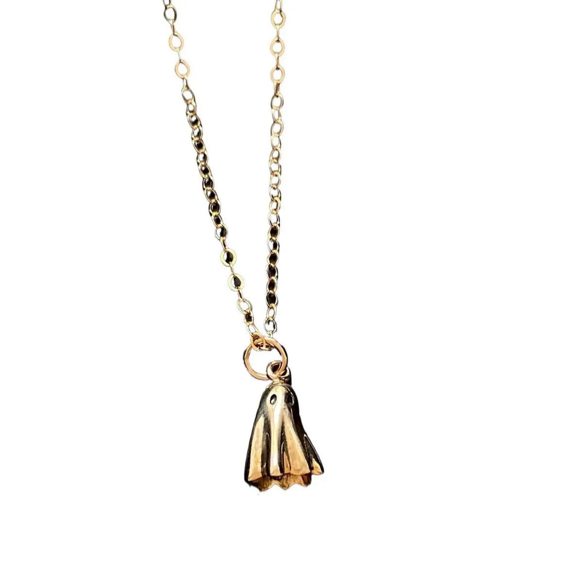 Ghost pendant necklace with titanium steel pendant on stainless steel twisted chain