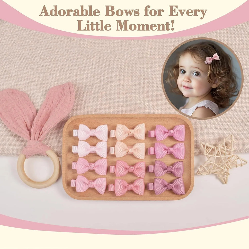 Pastel coloured hair clips for babies with fully lined no-slip design in 20-40 colour options