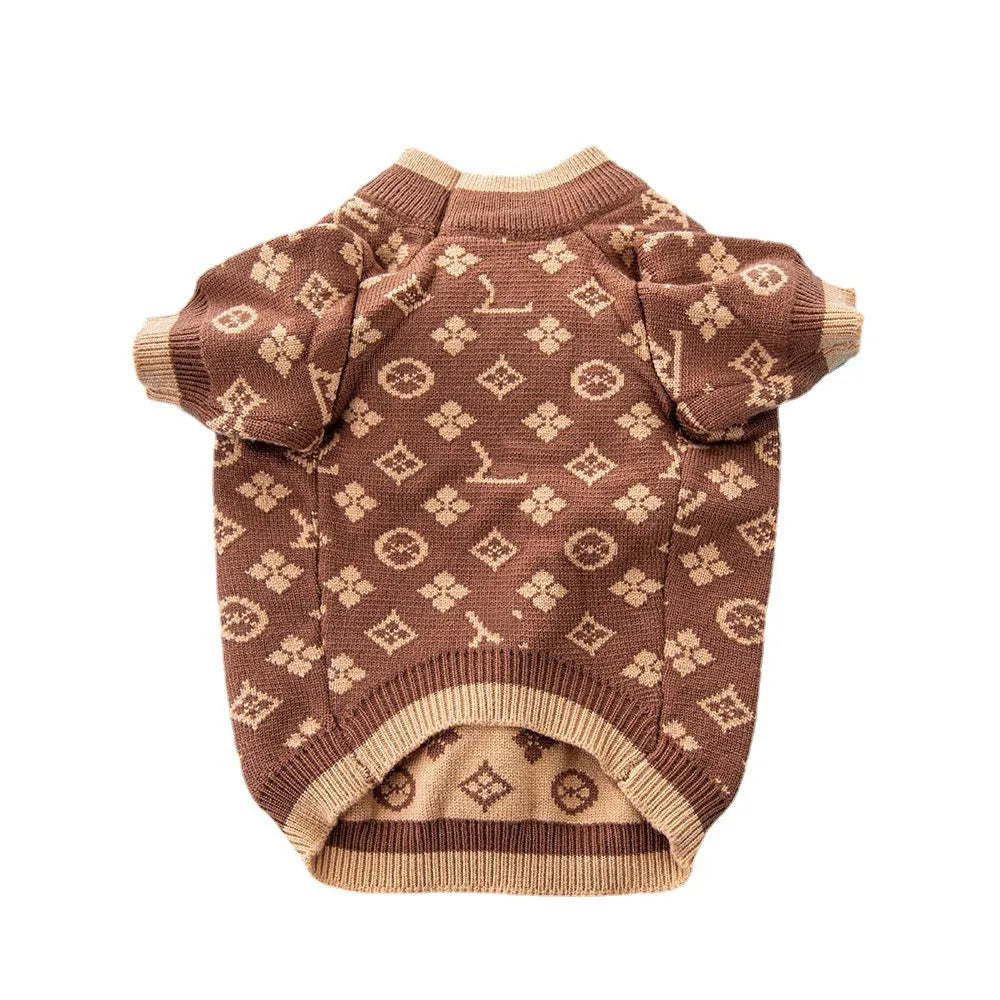 Thick wool dog sweater in autumn winter colours with European American styling