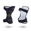 Adjustable knee brace with patella booster spring system in black, blue or green colours