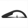 Bluetooth folding touch wireless mouse in black showing compact folded design