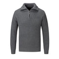Men's solid colour slim fit pullover sweater for autumn and winter wear.