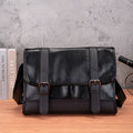 Black Korean style men's commuter backpack with anti-theft features and decorative stitching