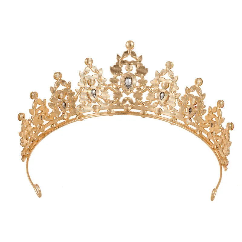 Baroque bride headdress crown with rhinestone detailing in KC gold and silver colour options