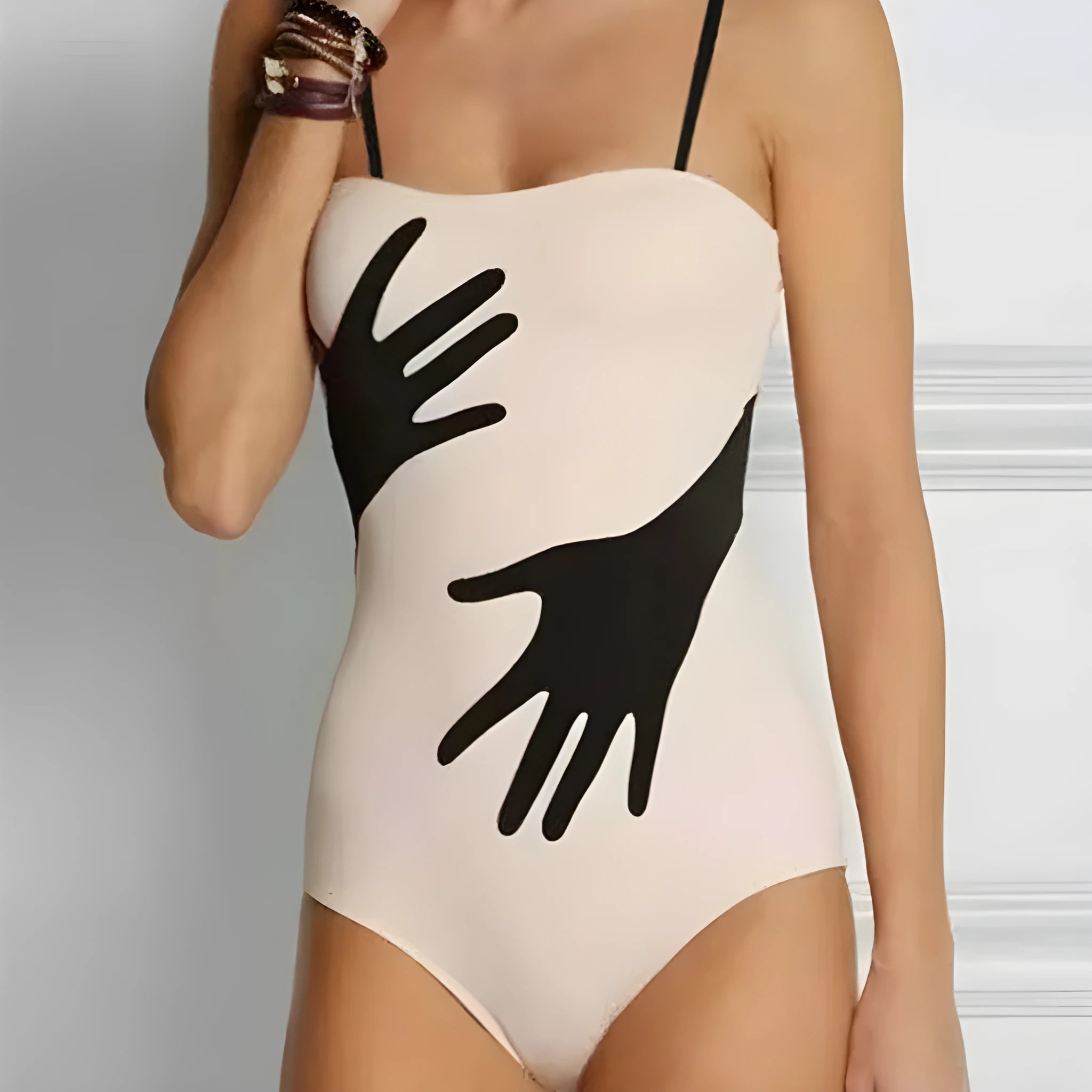 Women's one-piece bikini swimsuit with gauze skirt option in polyester fabric