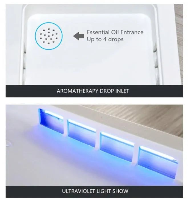 Blue UV mobile phone steriliser box with touch controls and capacity for 6.5-inch phones